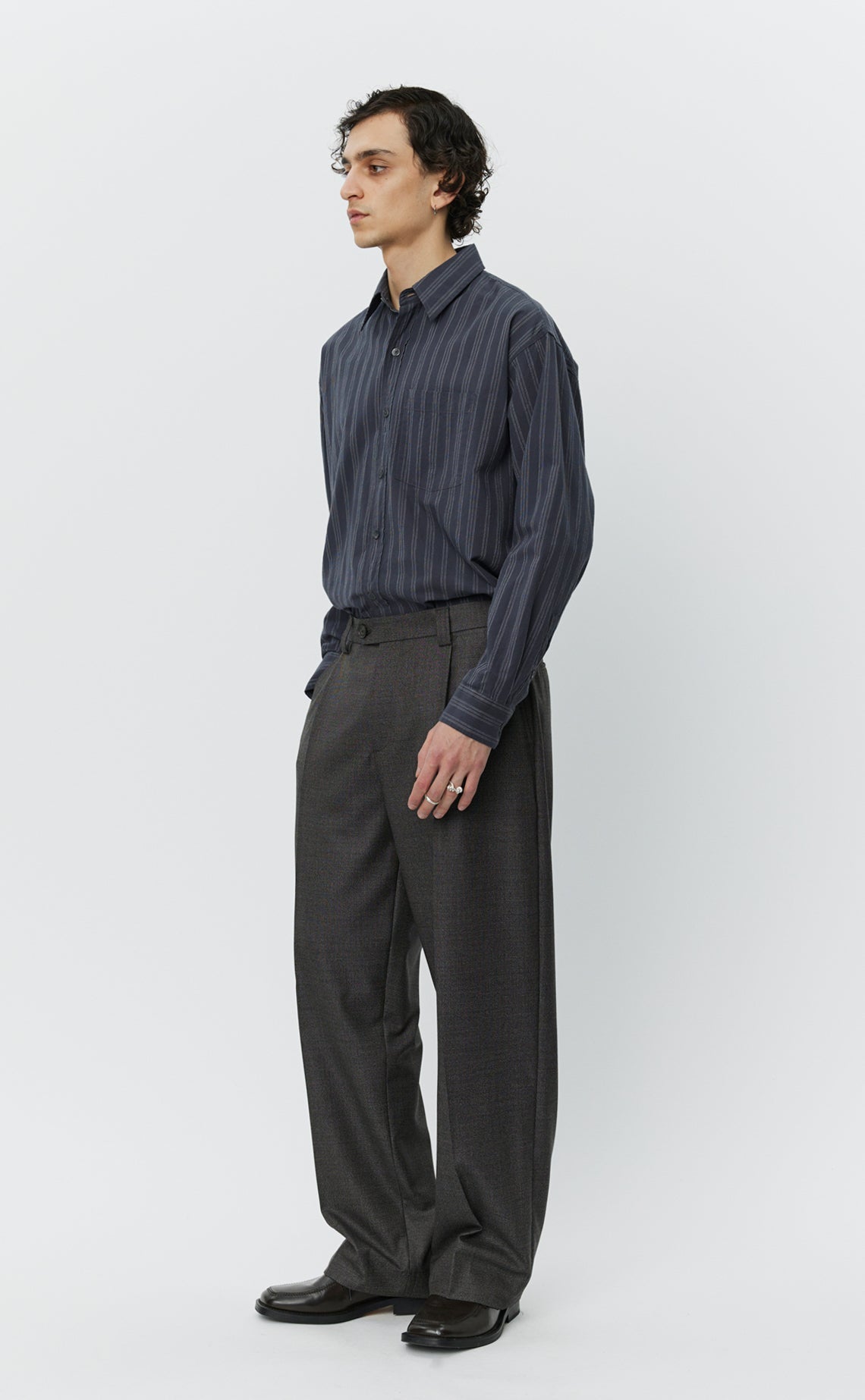 SERVICE TROUSERS - Warm Grey Twist Wool MFPEN