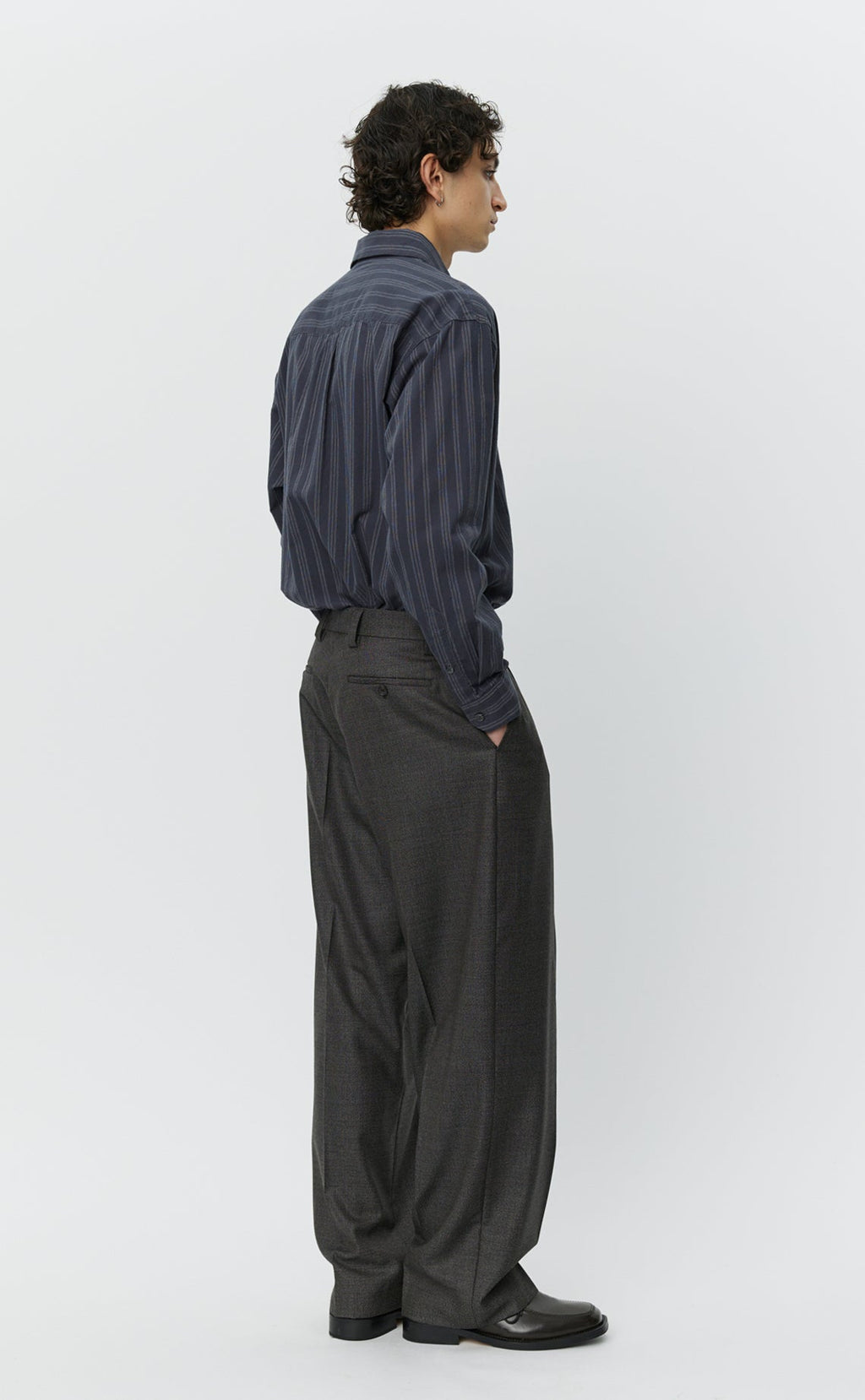 SERVICE TROUSERS - Warm Grey Twist Wool MFPEN
