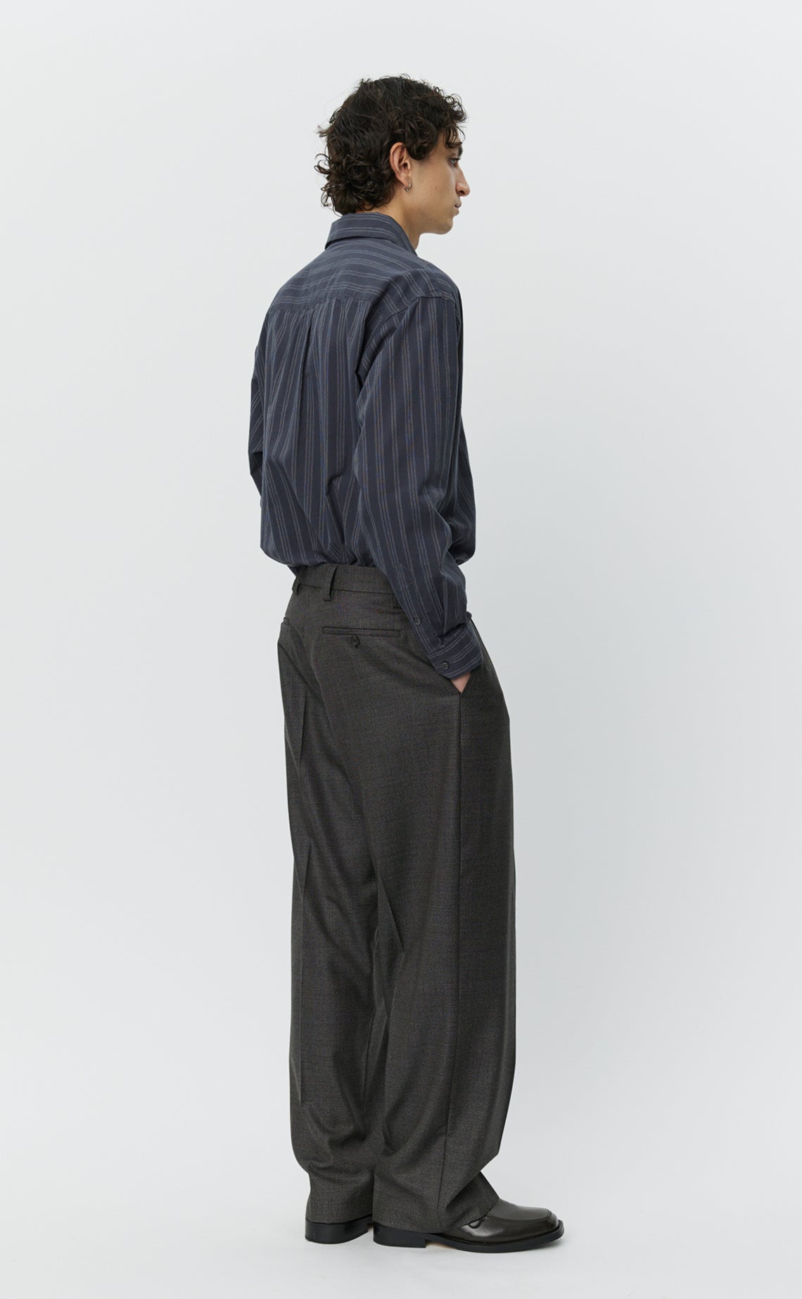 SERVICE TROUSERS - Warm Grey Twist Wool MFPEN