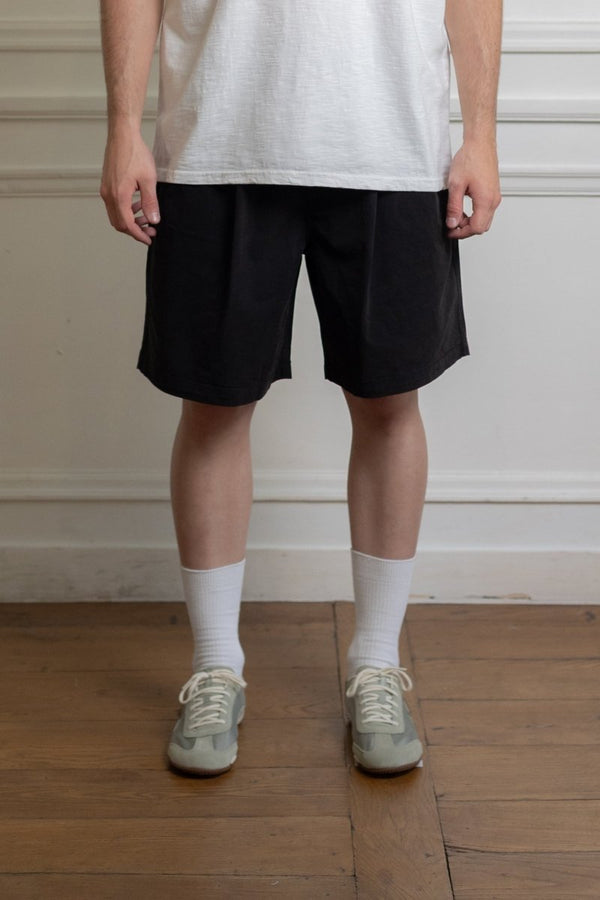 WIDE CN HALF PANTS - BLACK