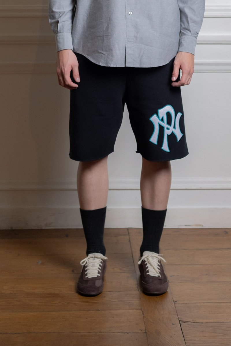  Short No Problemo Nyp Premium Sweatshorts noir, vue rapprochée du molleton coton-polyester — photo 2