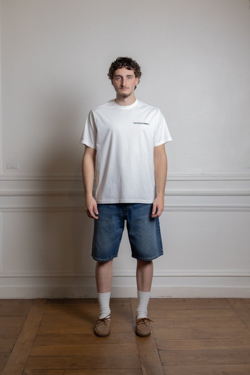 Short denim Pop Trading Company Longer DRS washed coton coupe droite loose — photo 1