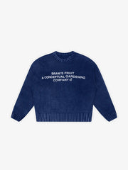 Stamp Knit Bram's Fruit navy, détail artwork stamp