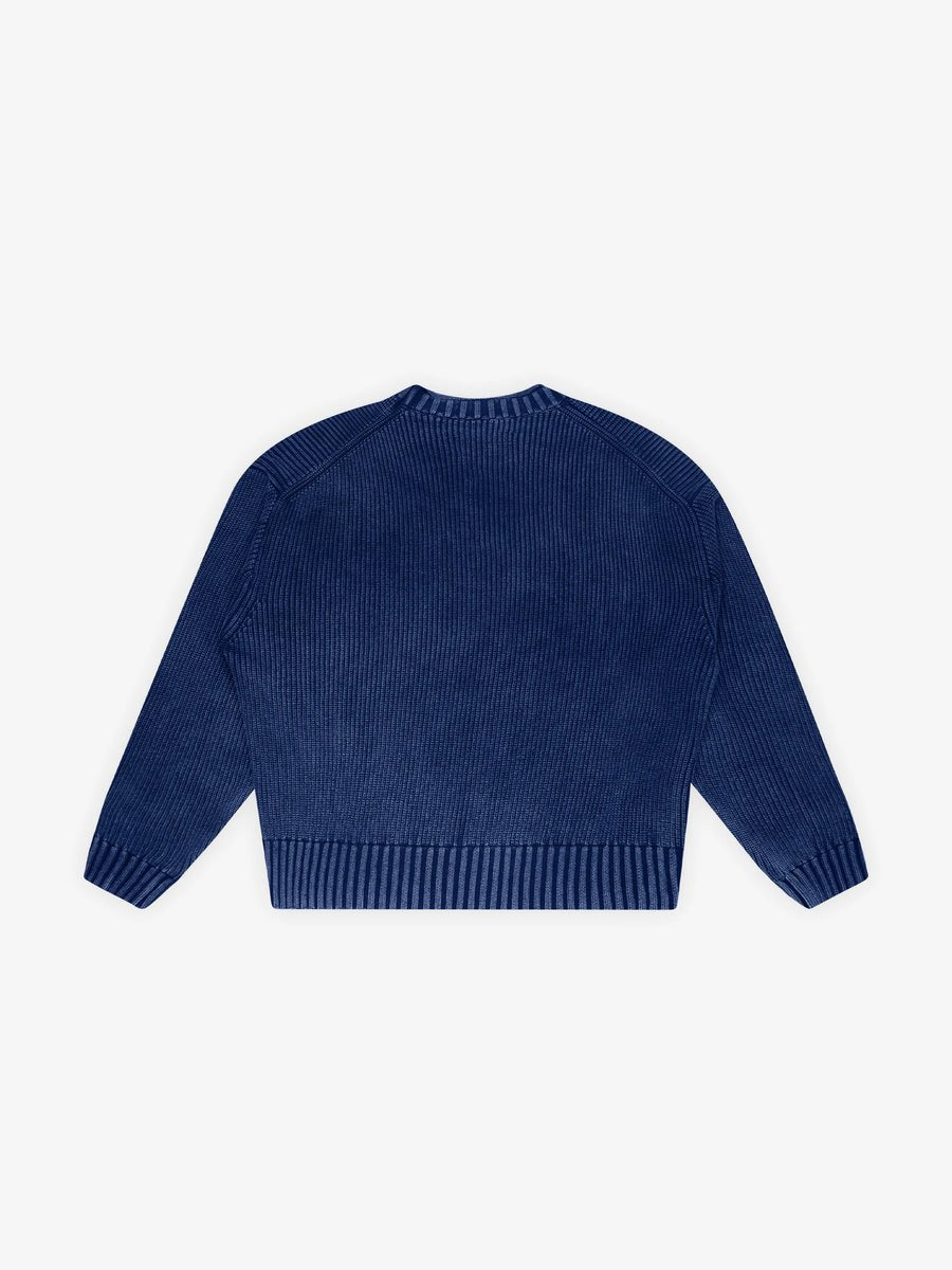 Stamp Knit Bram's Fruit navy, détail col