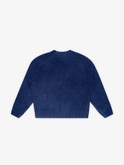 Stamp Knit Bram's Fruit navy, détail col