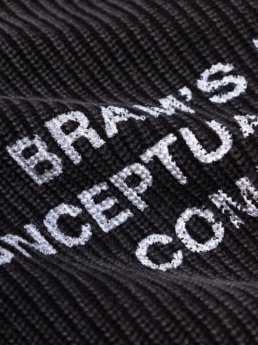 Stamp Knit Bram's Fruit charcoal black, détail artwork stamp