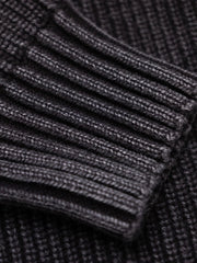 Stamp Knit Bram's Fruit charcoal black, détail col roulé