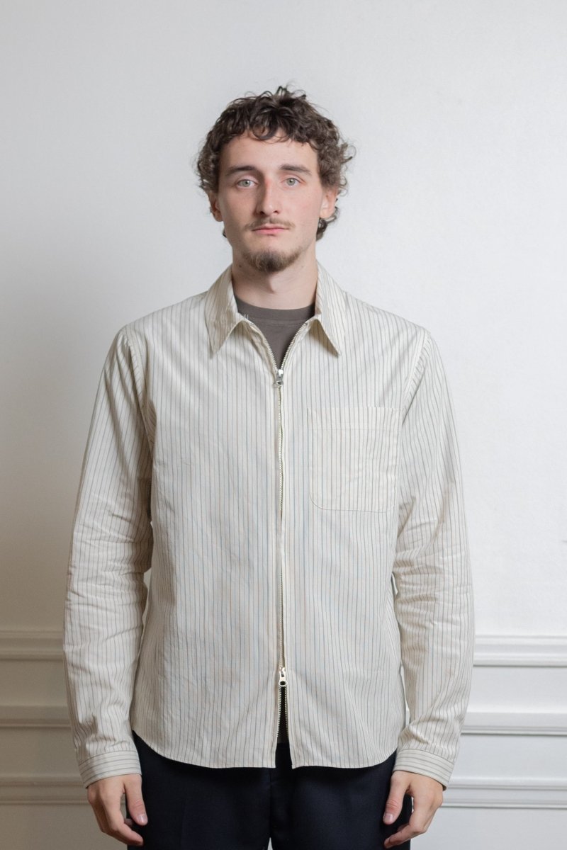 Surchemise Another Aspect Zip Shirt JPN détail coton tissé Japon