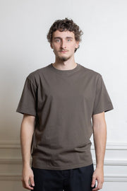 T-shirt Another Aspect 1.0 brown détail col rond côtelé
Image 