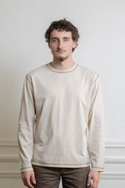 T-shirt Another Aspect 3.0 grey détail surpiqûres flatlock burnt red