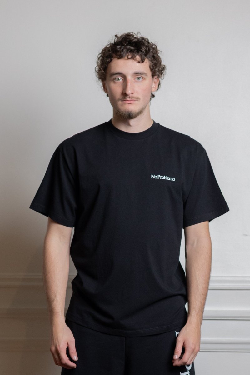 T-shirt No Problemo Faded Mini Problemo noir, vue rapprochée du logo délavé — photo 2
