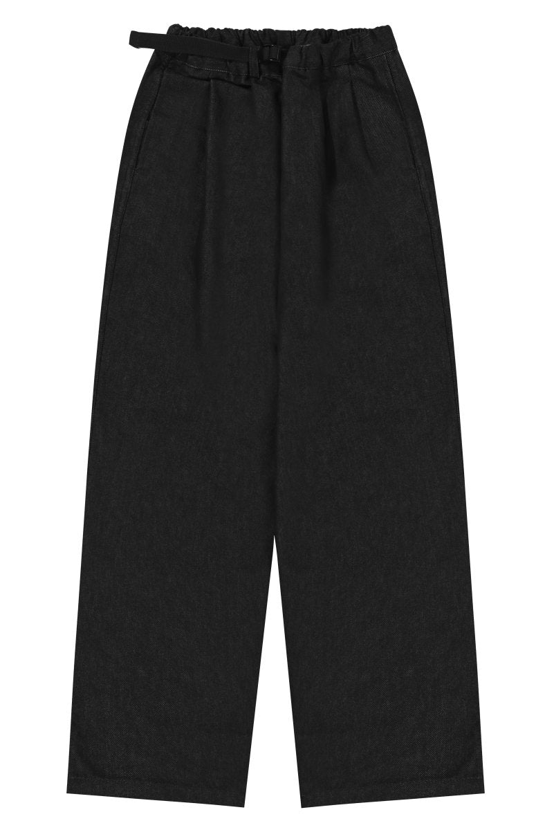 Kappy Two Tuck Wide Denim Pants Black - Aura Store — photo 1