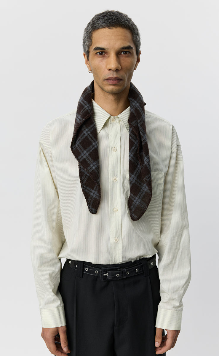 mfpen Triangle Scarf - Brown Grey Check - Aura Store - vue 2 — photo 2