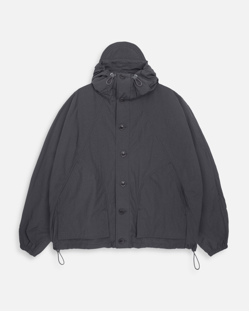 Veste légère à capuche YMC Bonehead Jacket grise, coton recyclé déperlant - Aura Store — photo 1