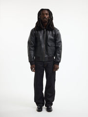 Walk in Paris x Schott NYC Onyx flight jacket - Aura Store - vue 8