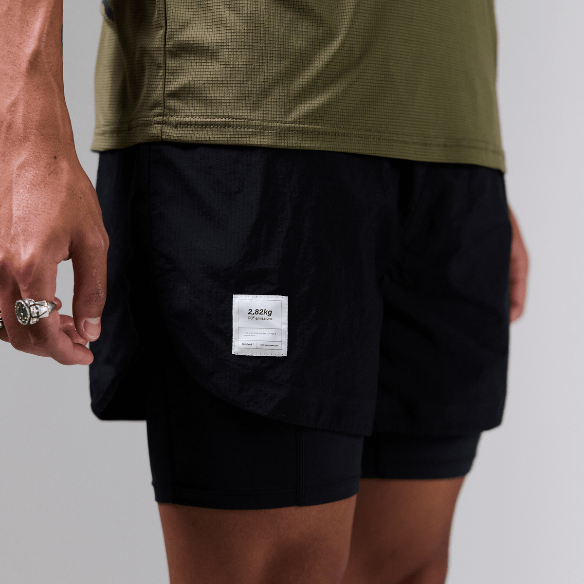 ShellLight Short 2en1 Noir - ACT Running - Aura Store - vue 4