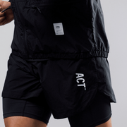 ShellLight Short 2en1 Noir - ACT Running - Aura Store - vue 5