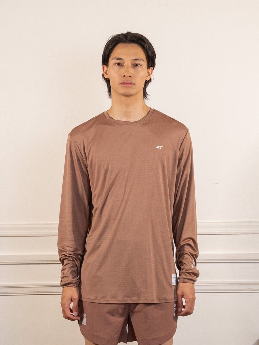 BioPerf - T-Shirt ML - Terracotta - ACT Running - vue de face portée