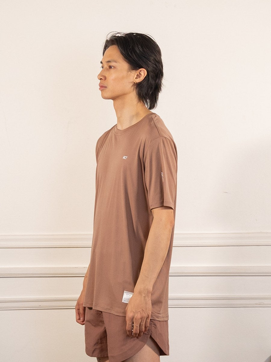 BioPerf - T-Shirt - Terracotta - ACT Running - vue de profil portée