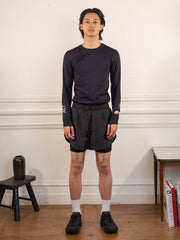 ShellLight - Short 2en1 - Noir - ACT Running - vue portée en pied