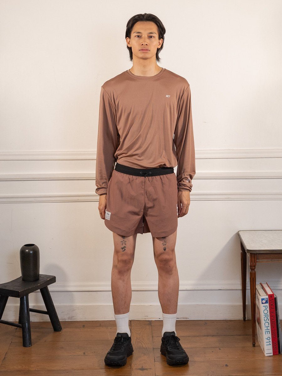 ShellLight - Short - Terracotta - ACT Running - vue portée en pied