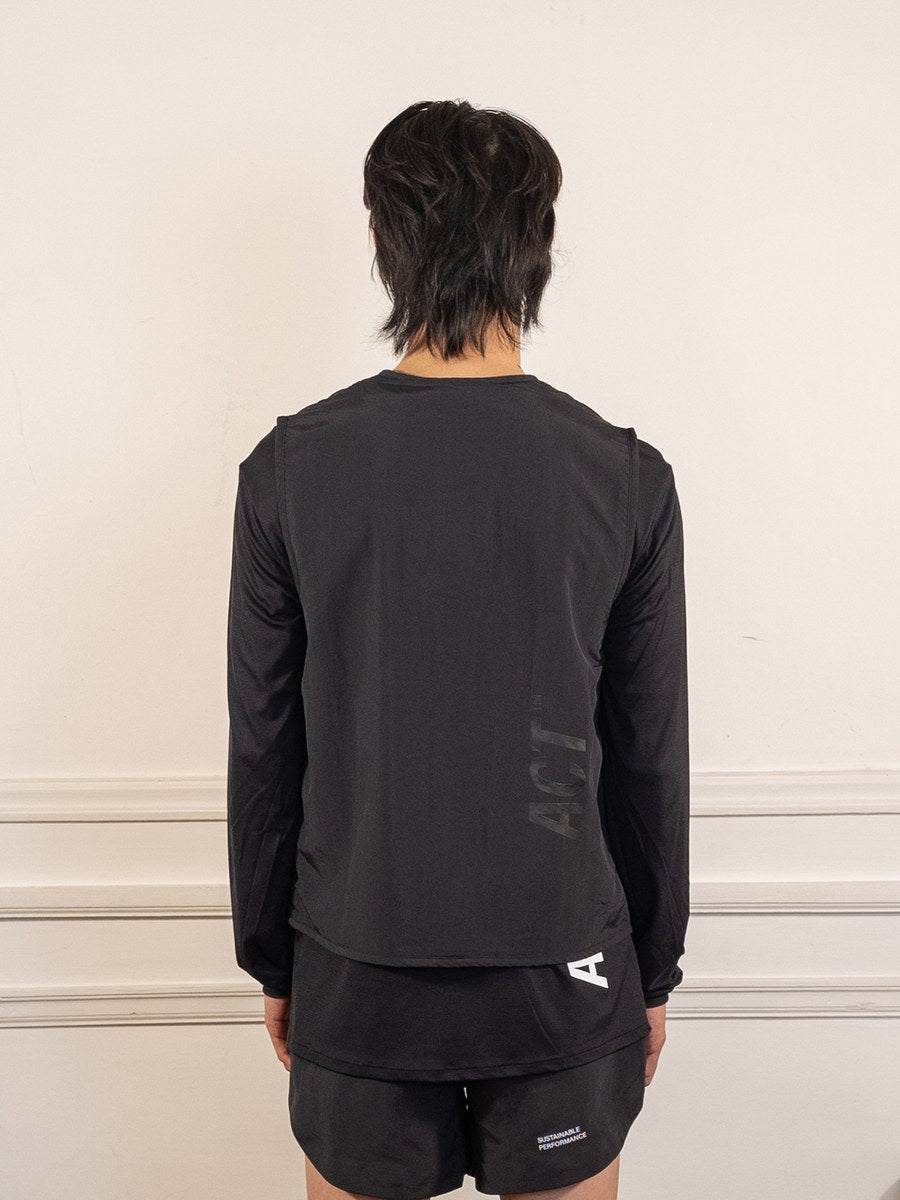 ShellLight - Windbreaker Vest - Noir - ACT Running - vue de dos portée
