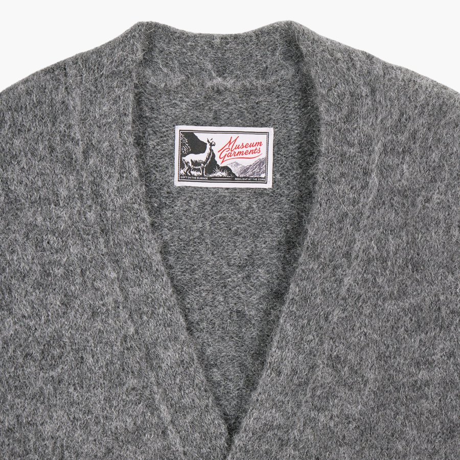 Alpaca Cardigan Gris Chiné Foncé maille baby alpaga – vêtements homme Rennes – Aura Store Rennes