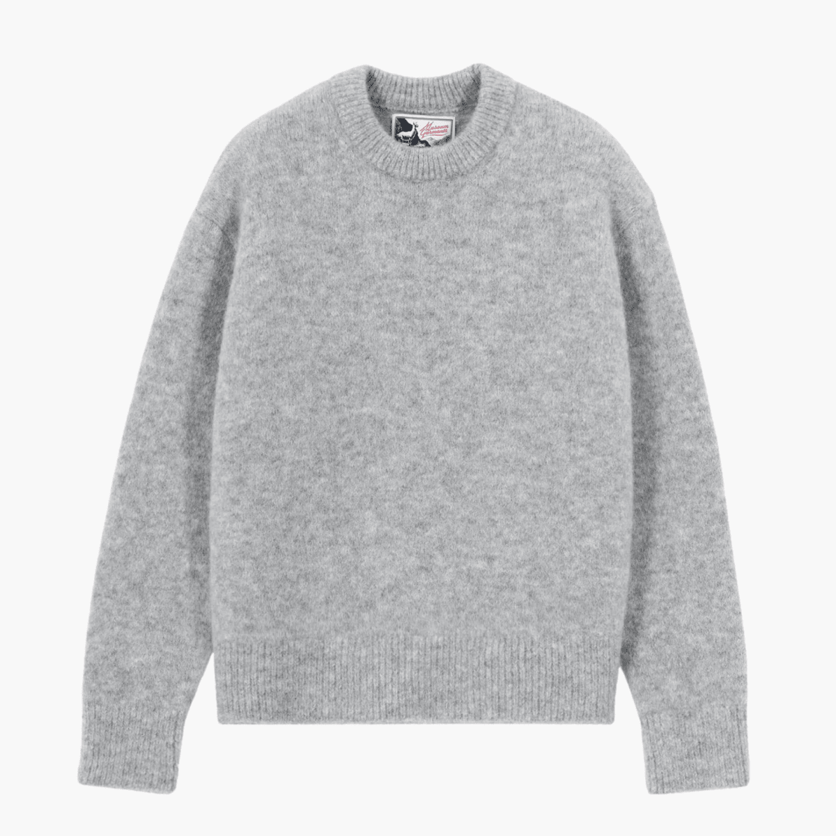 Détail Alpaca Jumper Gris Chiné Clair – boutique homme Rennes – Aura Store