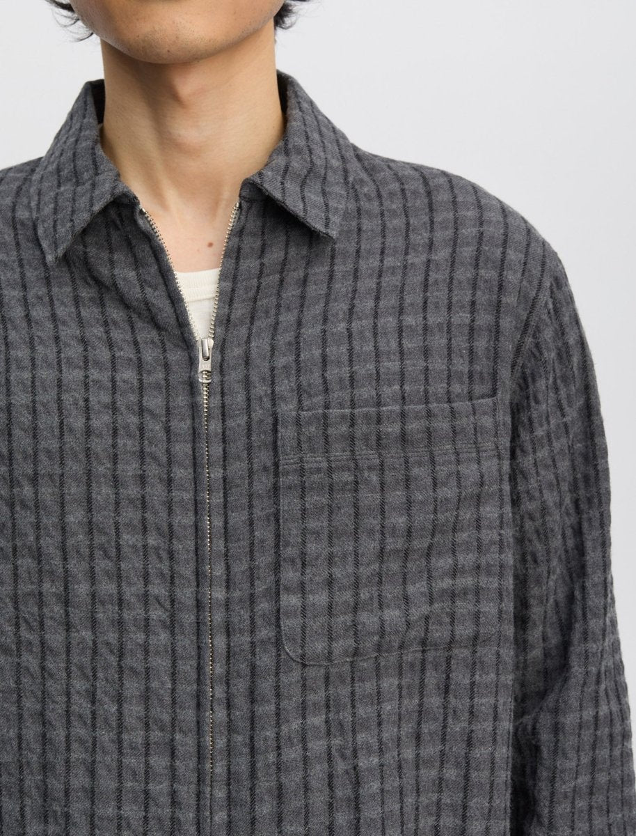 Another Aspect Overshirt 1.0 JPN Grey/Black Stripe - detail — photo 5