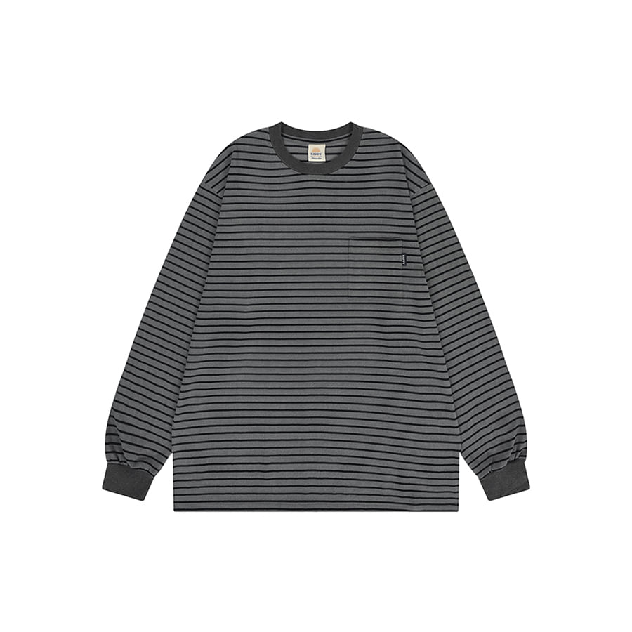 Kappy Pigment Stripe Long Sleeve Dark Gray - Aura Store — photo 1