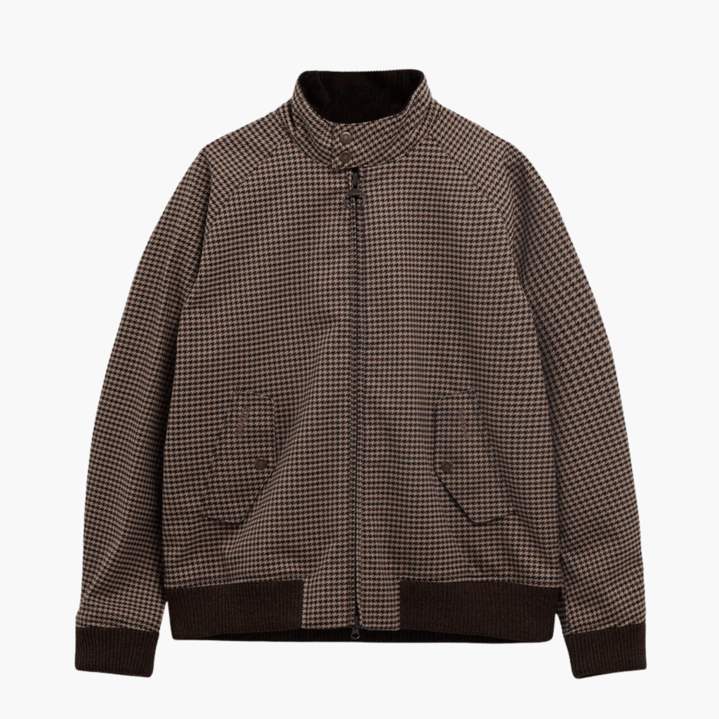 Baracuta x Barbour Porton Showerproof Brown vue de face – vêtements homme Rennes
