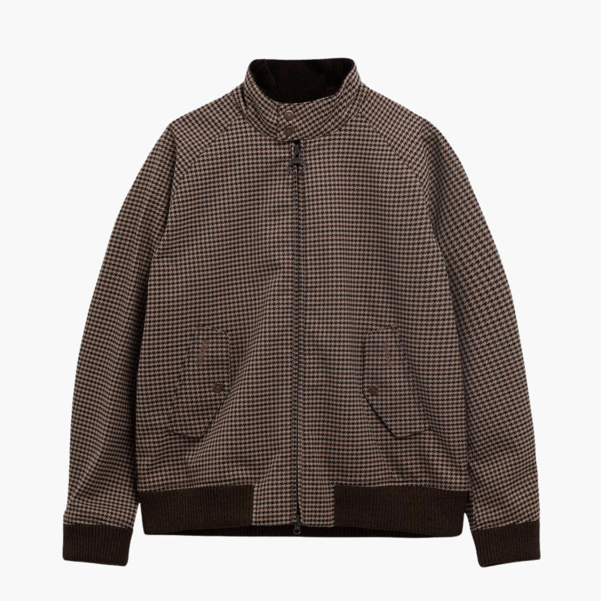 Baracuta x Barbour Porton Showerproof Brown vue de face – vêtements homme Rennes