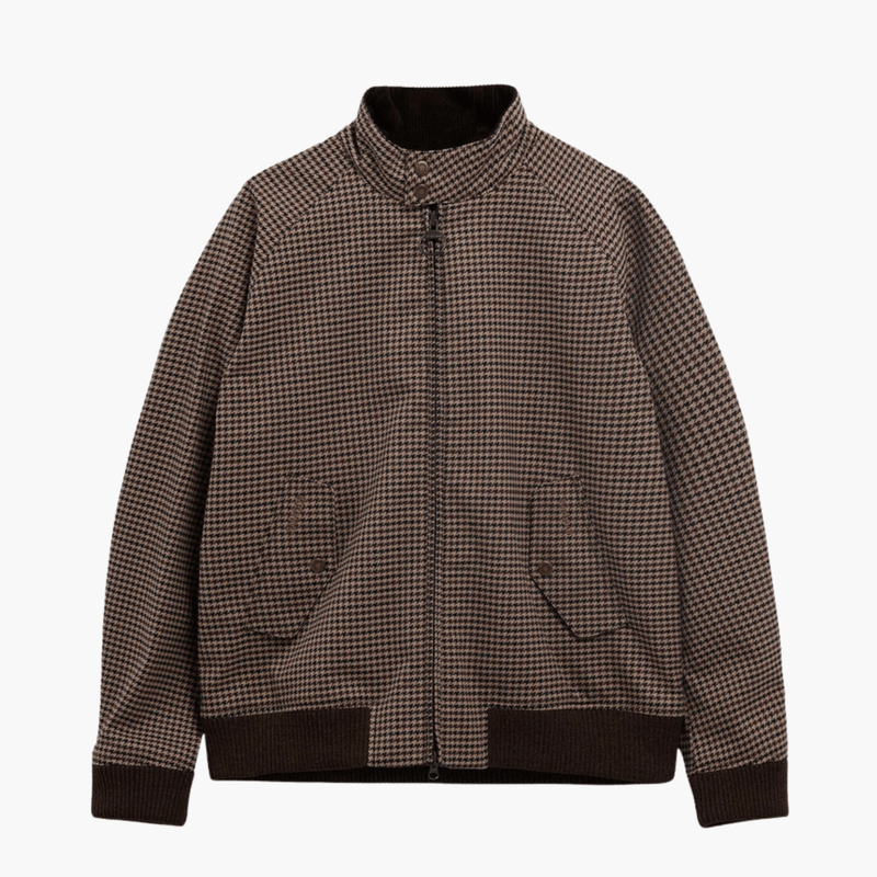 Baracuta x Barbour Porton Showerproof Brown vue de face – vêtements homme Rennes