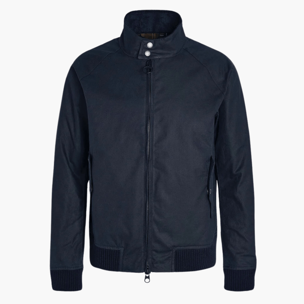 Baracuta x Barbour Porton Wax Navy vue de face – vêtements homme Rennes