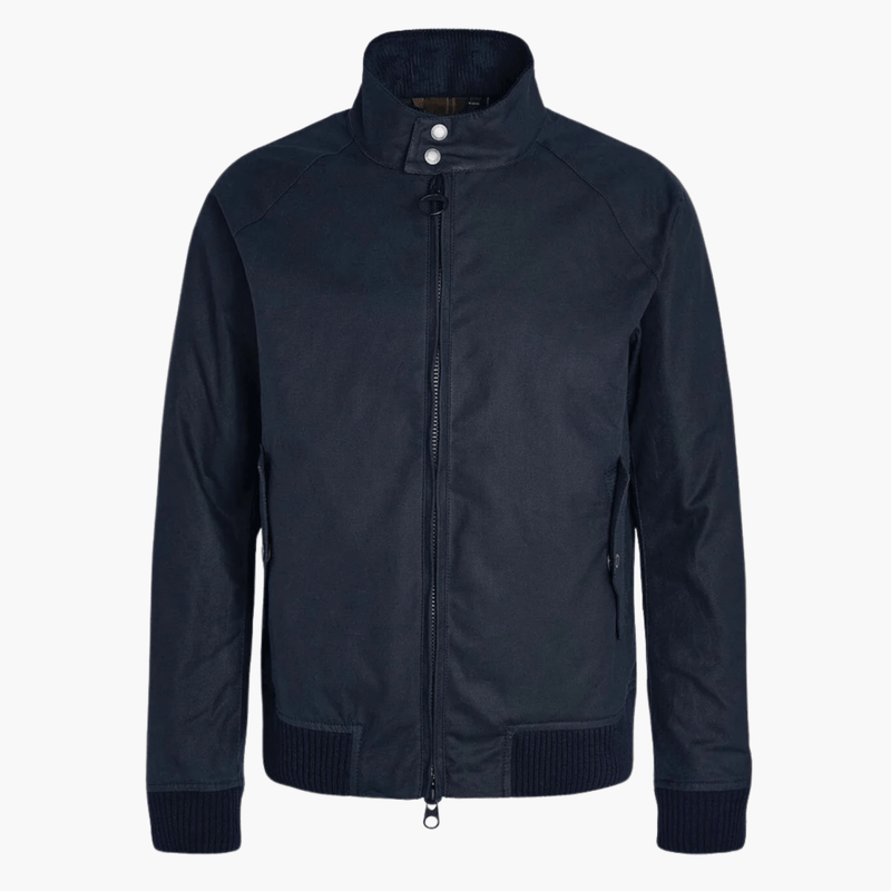 Baracuta x Barbour Porton Wax Navy vue de face – vêtements homme Rennes