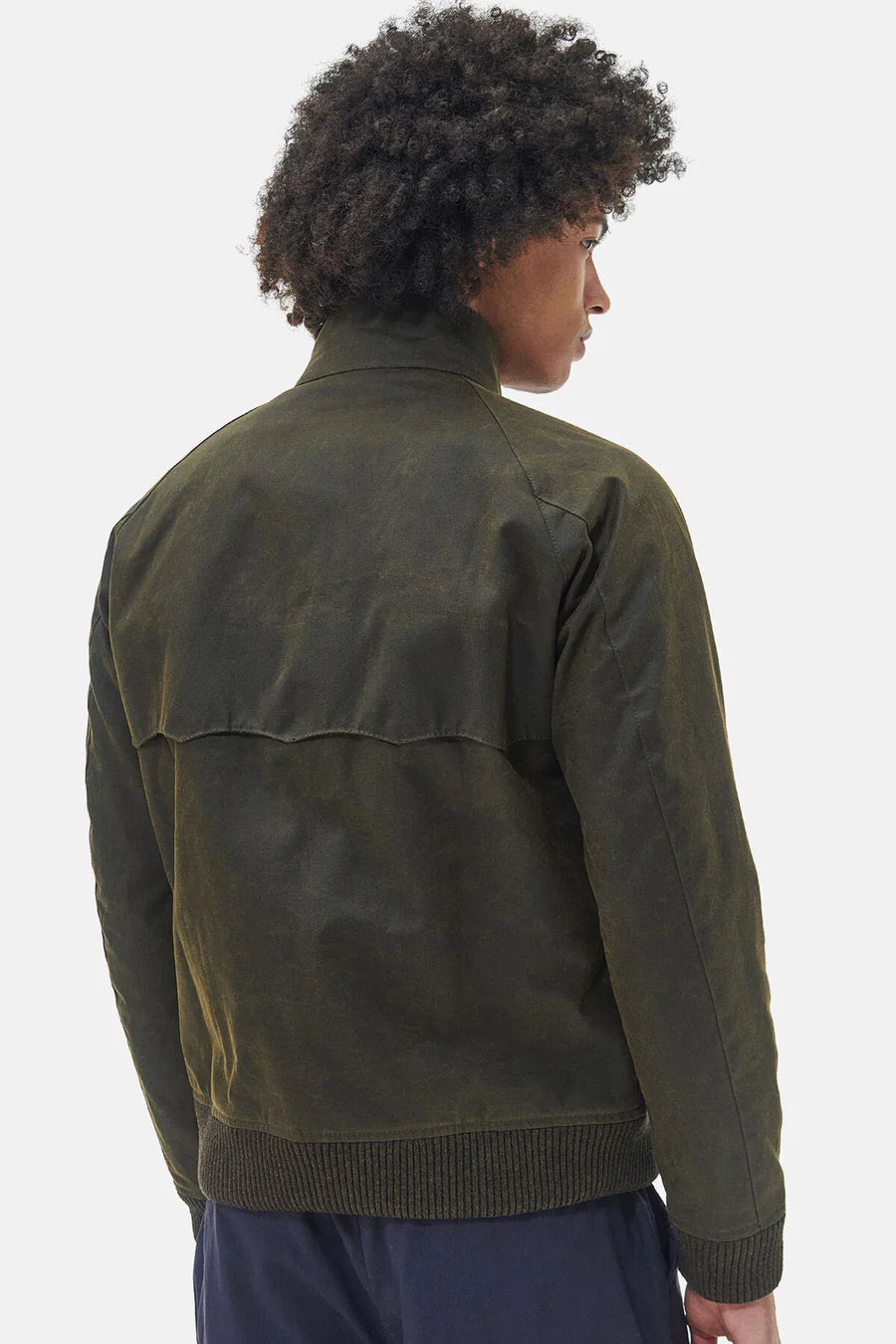 Baracuta x Barbour Porton Wax Olive vue de dos – boutique homme Rennes