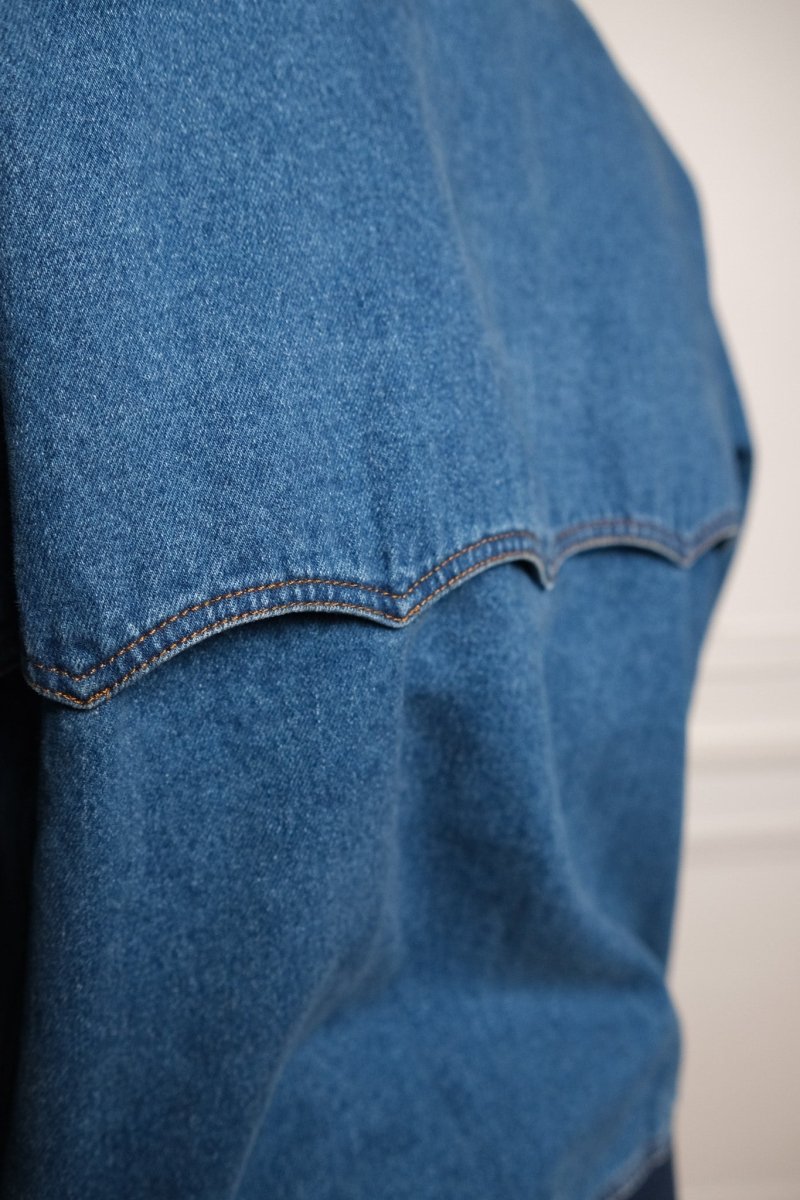 baracuta denim g9 harrington light wash doublure fraser tartan empiècement parapluie 2