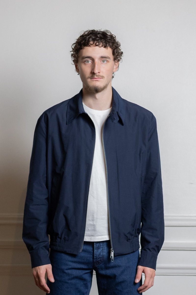 baracuta g18 jacket navy doublure fraser tartan coton plis d'aisance dos