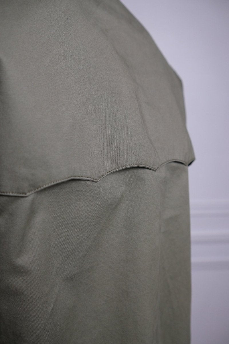 baracuta twill g9 harrington lichen green doublure fraser tartan empiècement parapluie. 