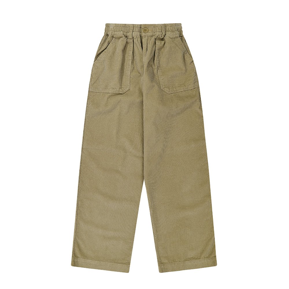 Kappy One Tuck Fatigue Corduroy Pants Beige - Aura Store — photo 1