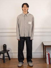 Distressed Farmer's Shirt LS - Olive Green - Bram's Fruit - vue portée en pied