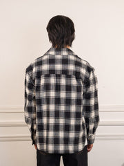 Flanel Overshirt - Black - Bram's Fruit - vue de dos portée