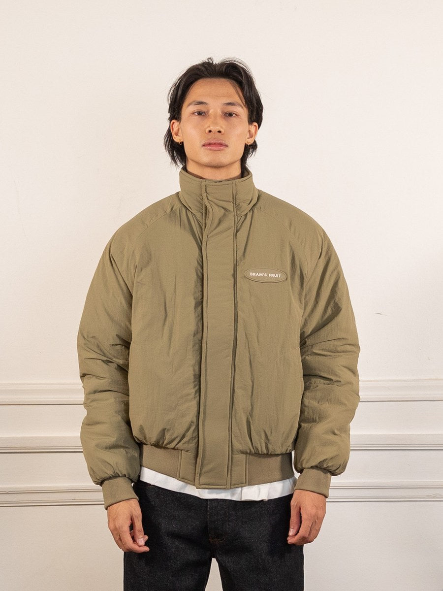 Reversible Bomber Jacket - Olive Green - Bram's Fruit - vue de face portée
