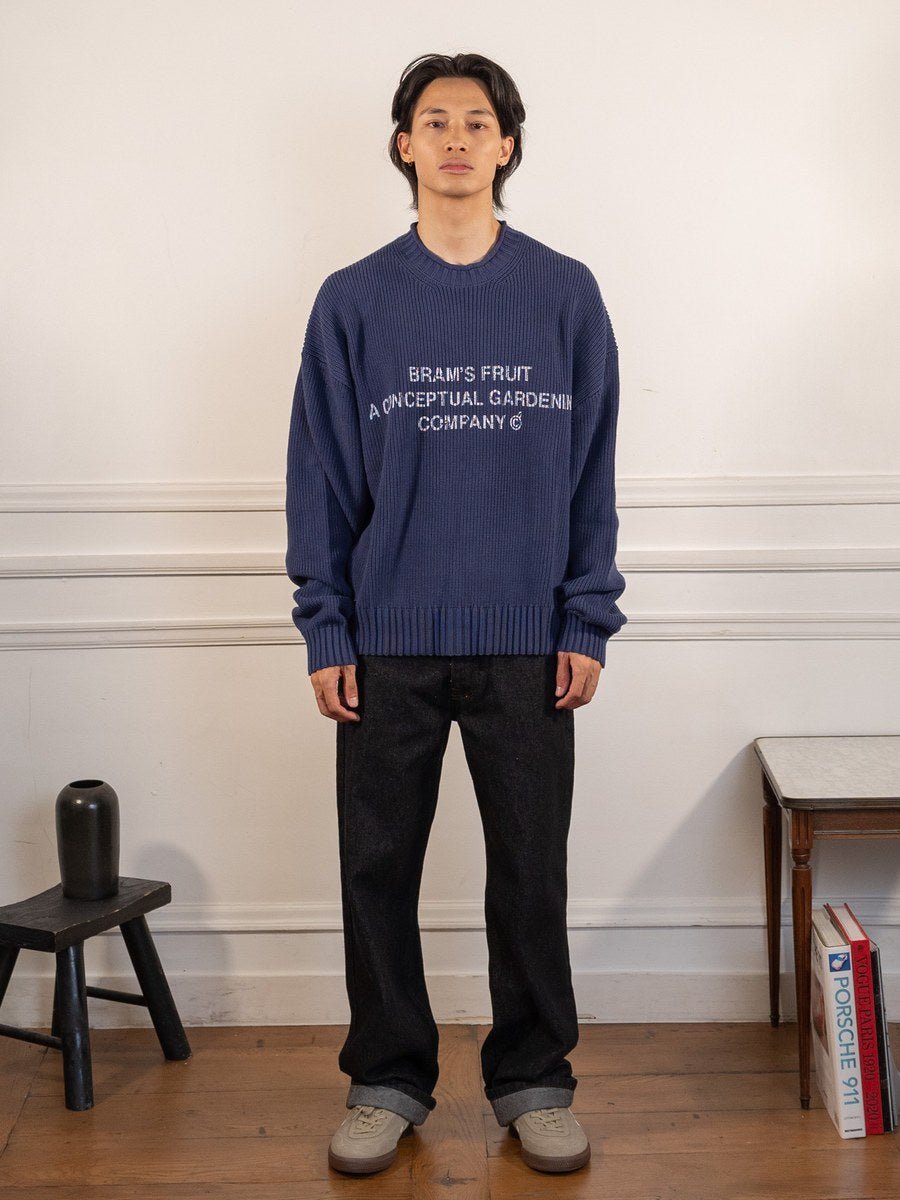 Stamp Knit - Navy - Bram's Fruit - vue portée en pied