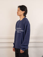 Stamp Knit - Navy - Bram's Fruit - vue de profil portée