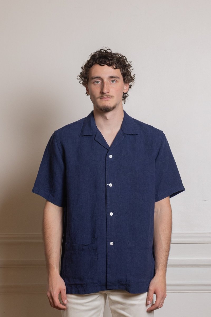 Shonan Beach Navy (Linen) - Kamakura Shirt - vue de dos