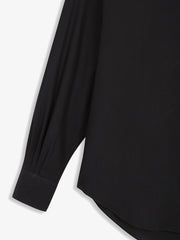 BLACK NORMAL SHIRT - Camisas Manolo - détail manche et bas arrondi
