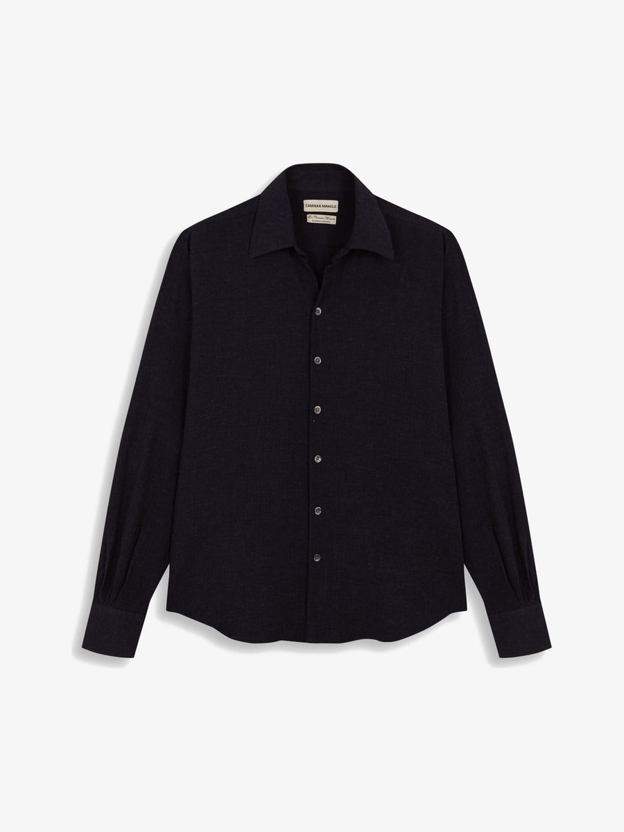 NAVY NORMAL SHIRT - Camisas Manolo - vue de face à plat