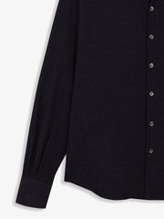 NAVY NORMAL SHIRT - Camisas Manolo - détail boutonnage nacre et manche