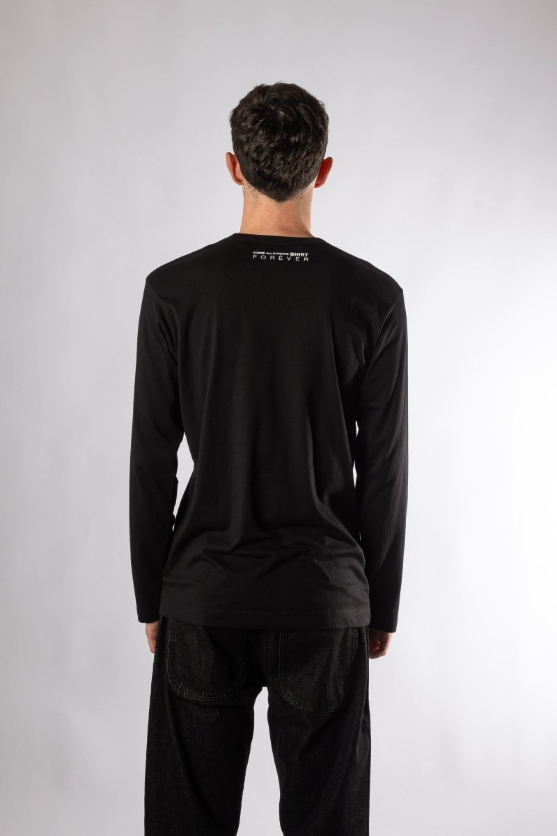 FOREVER LONG-SLEEVE - Black COMME DES GARÇONS SHIRT - détail col côtelé